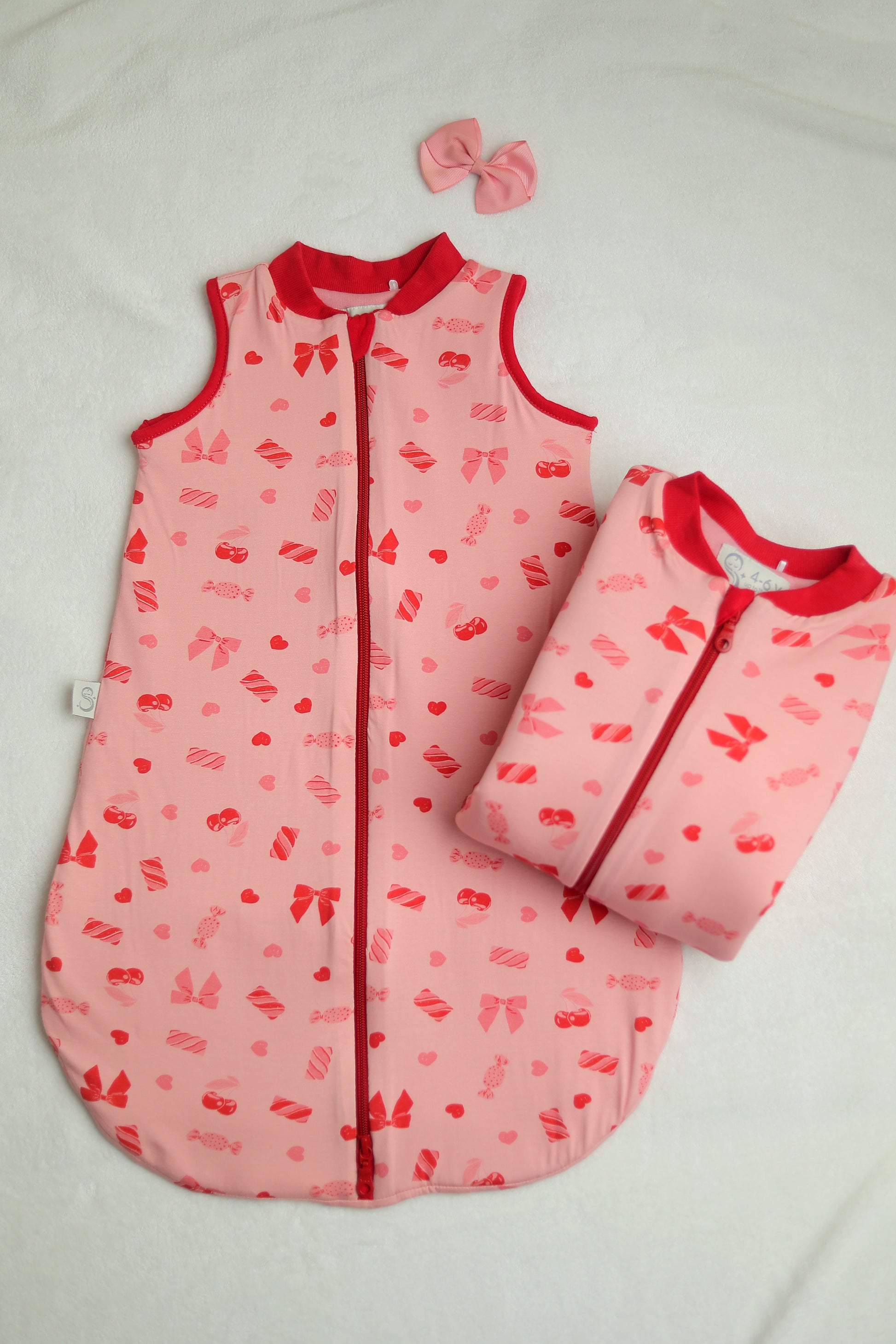 Candy Bows- Sleeveless Summer/Spring Basic Sleeping Bag