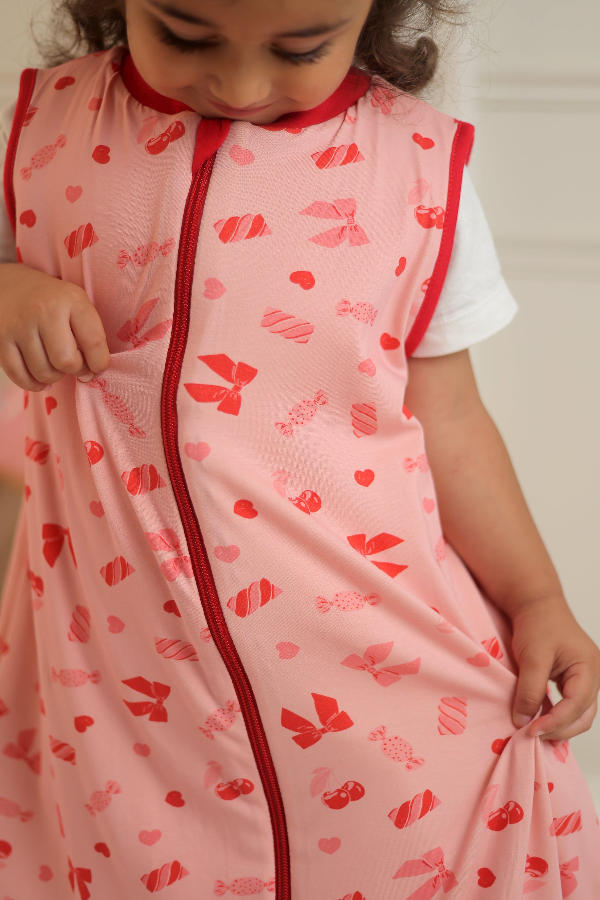 Candy Bows- Sleeveless Summer/Spring Walker Sleeping Bag