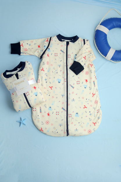 Nautical Dreams-Removable Sleeves Summer/Spring Basic Sleeping Bag