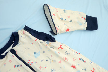 Nautical Dreams-Removable Sleeves Summer/Spring Walker Sleeping Bag