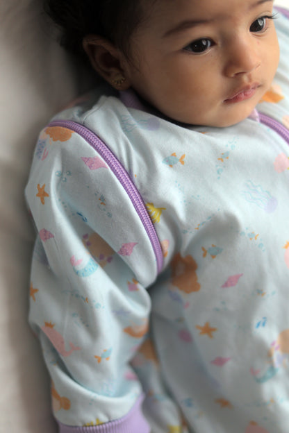 Mermaid Dreams-Removable Sleeves Summer/Spring Basic Sleeping Bag