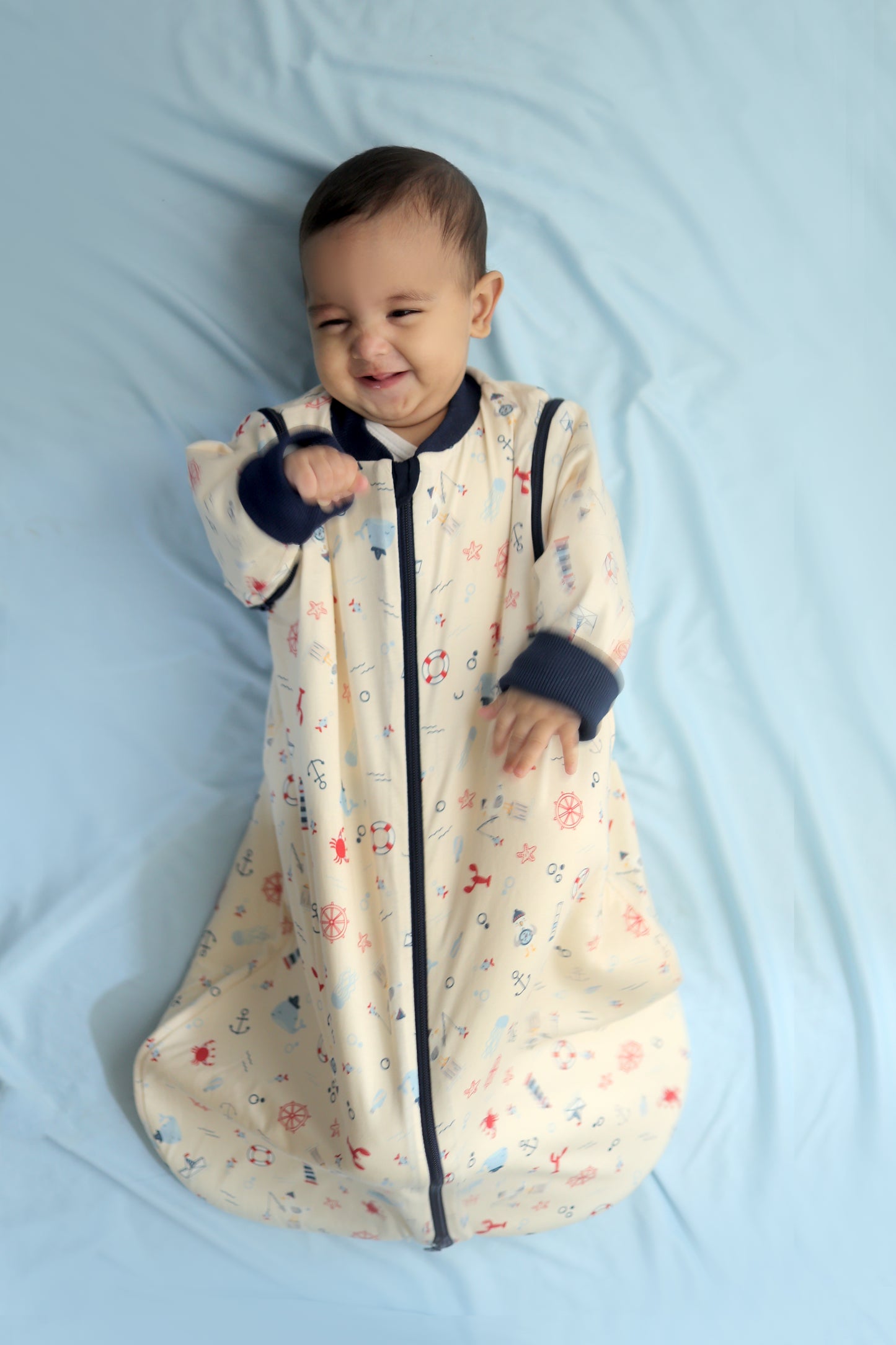 Nautical Dreams-Removable Sleeves Summer/Spring Basic Sleeping Bag