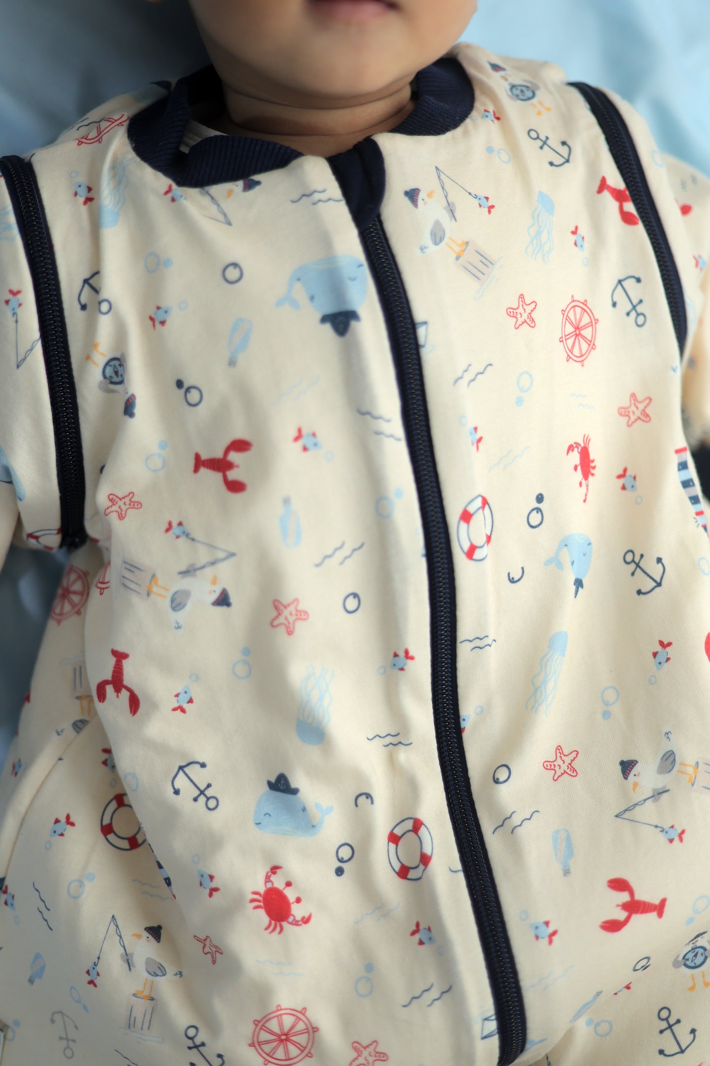 Nautical Dreams-Removable Sleeves Summer/Spring Basic Sleeping Bag