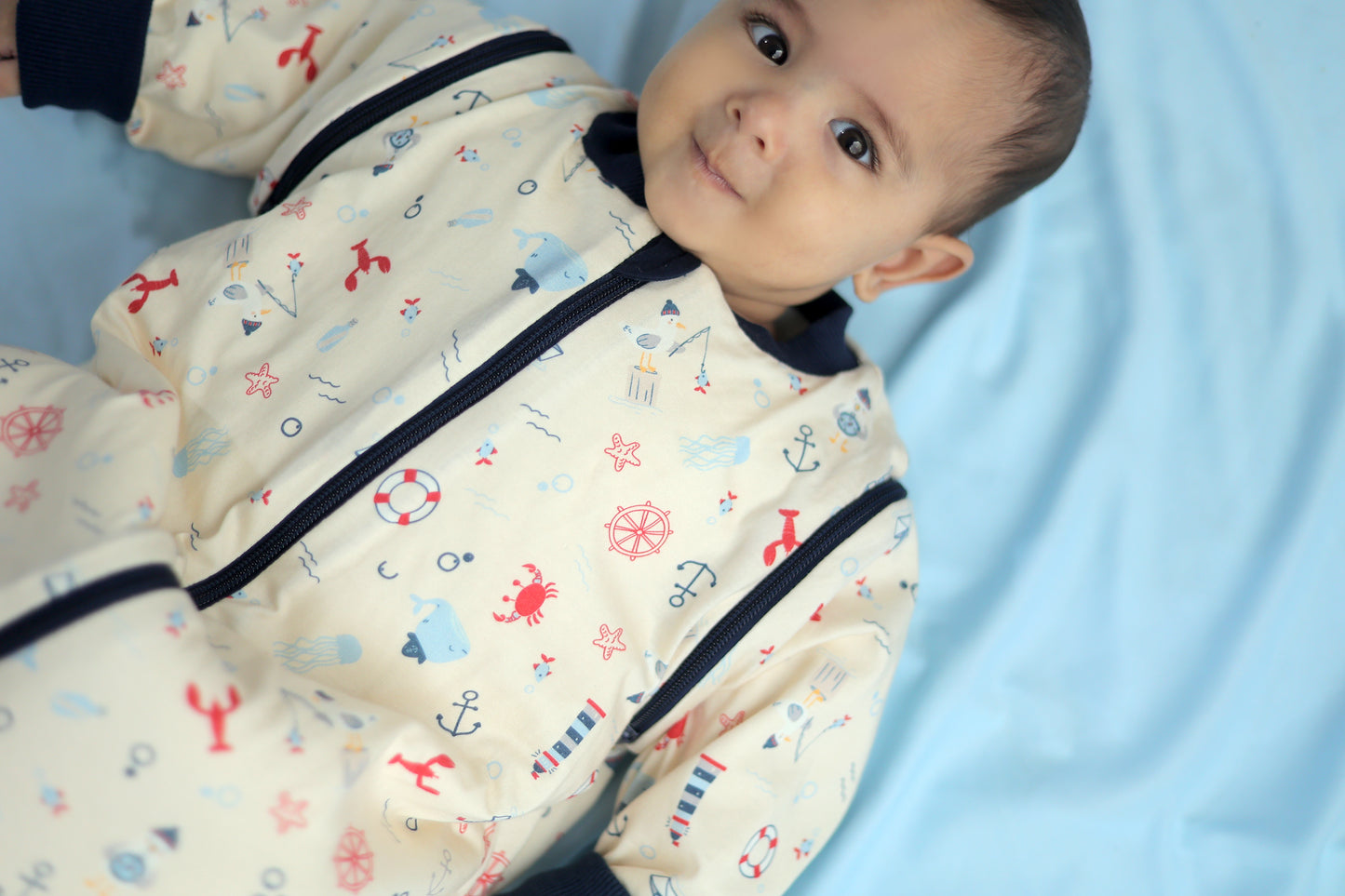 Nautical Dreams-Removable Sleeves Summer/Spring Basic Sleeping Bag