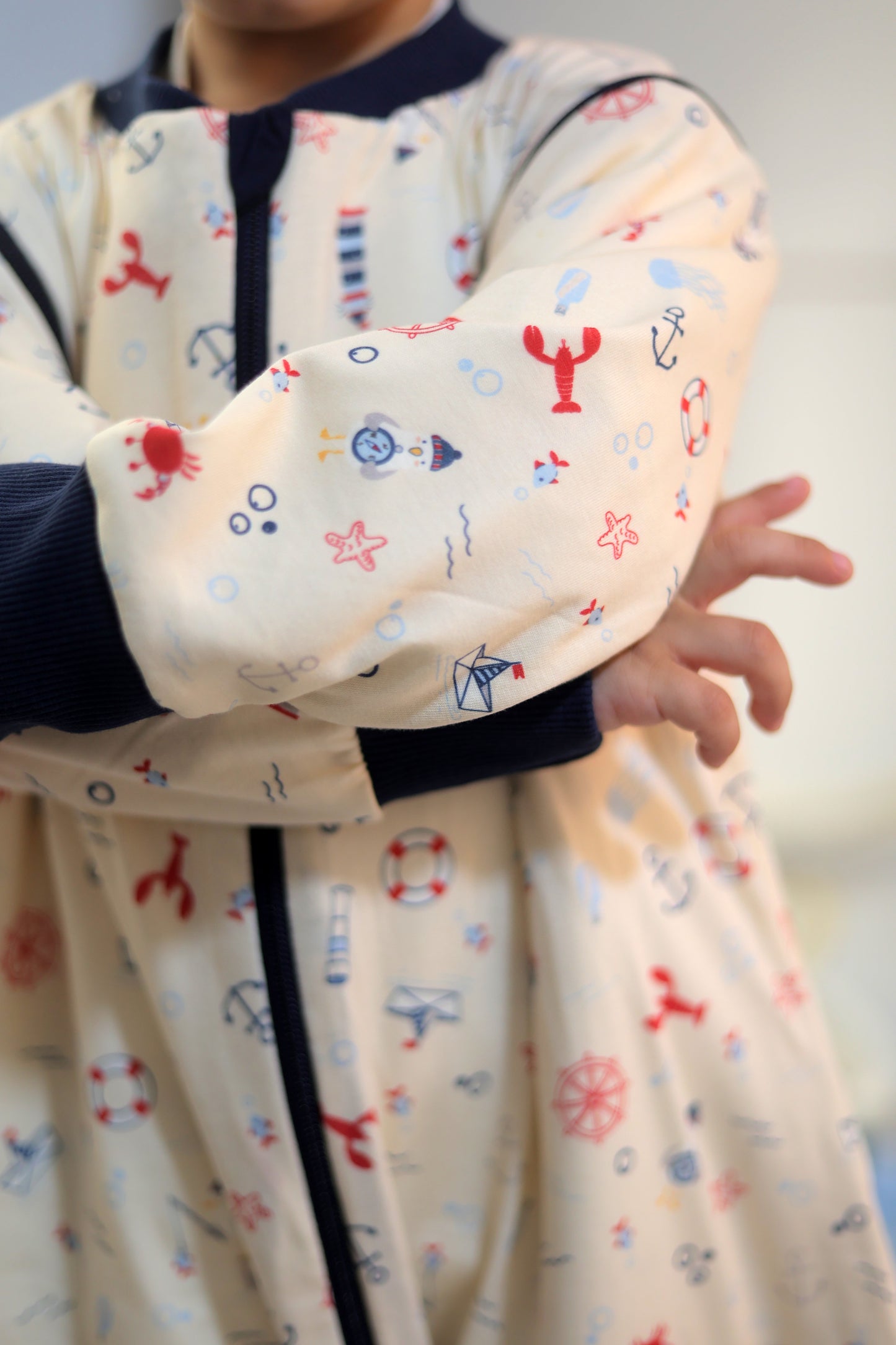Nautical Dreams-Removable Sleeves Summer/Spring Walker Sleeping Bag