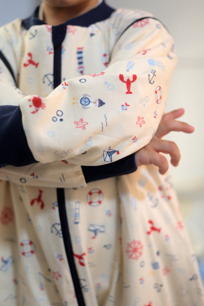 Nautical Dreams-Removable Sleeves Summer/Spring Walker Sleeping Bag