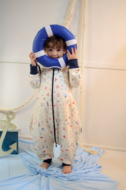 Nautical Dreams-Removable Sleeves Summer/Spring Walker Sleeping Bag