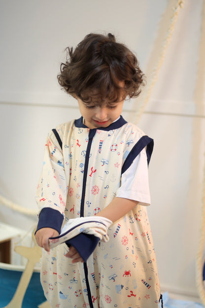Nautical Dreams-Removable Sleeves Summer/Spring Walker Sleeping Bag
