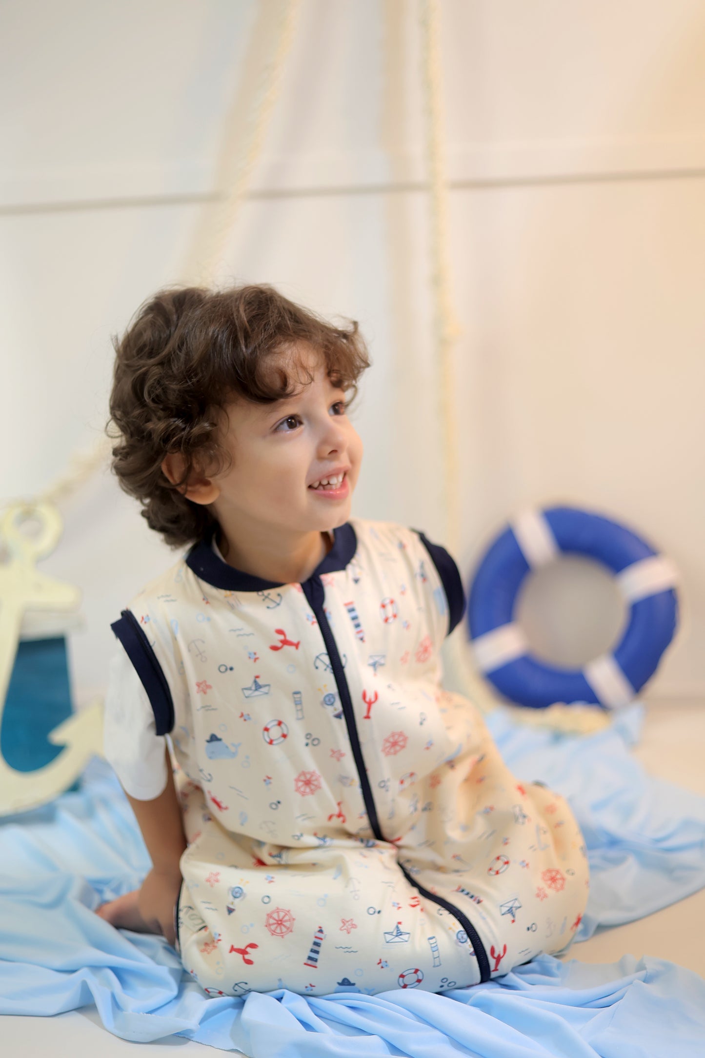 Nautical Dreams-Removable Sleeves Summer/Spring Walker Sleeping Bag