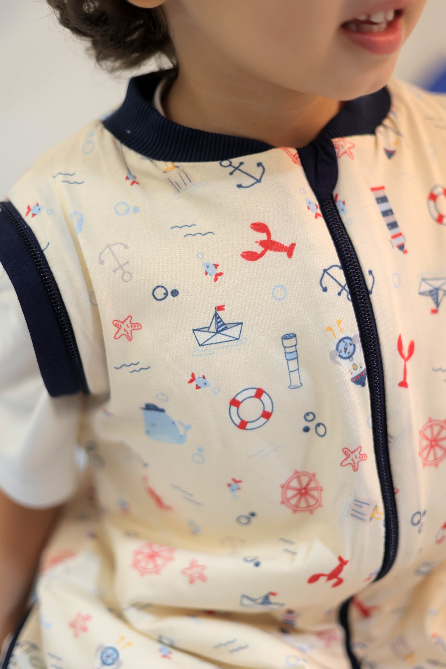 Nautical Dreams-Removable Sleeves Summer/Spring Walker Sleeping Bag