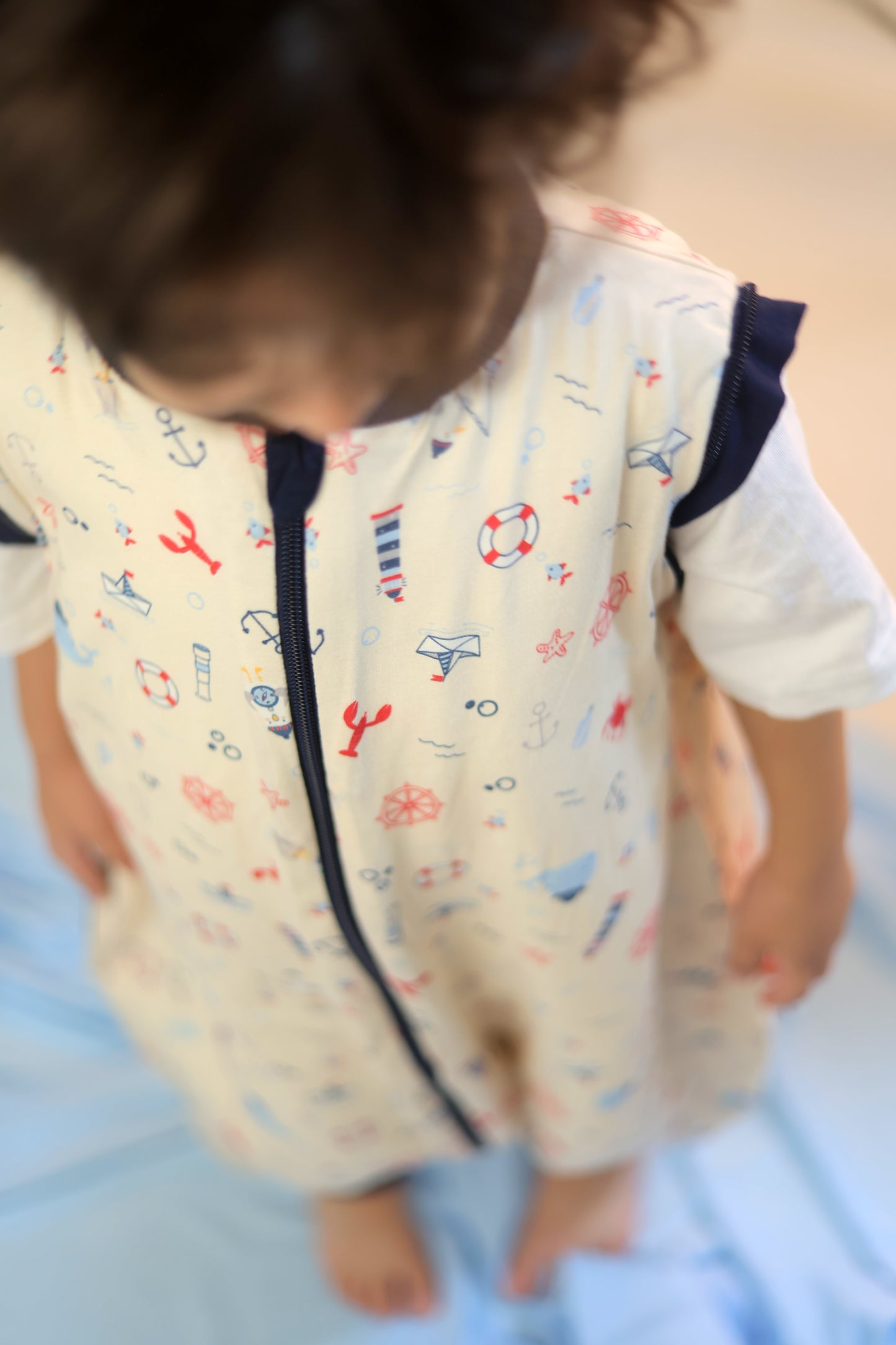 Nautical Dreams-Removable Sleeves Summer/Spring Walker Sleeping Bag