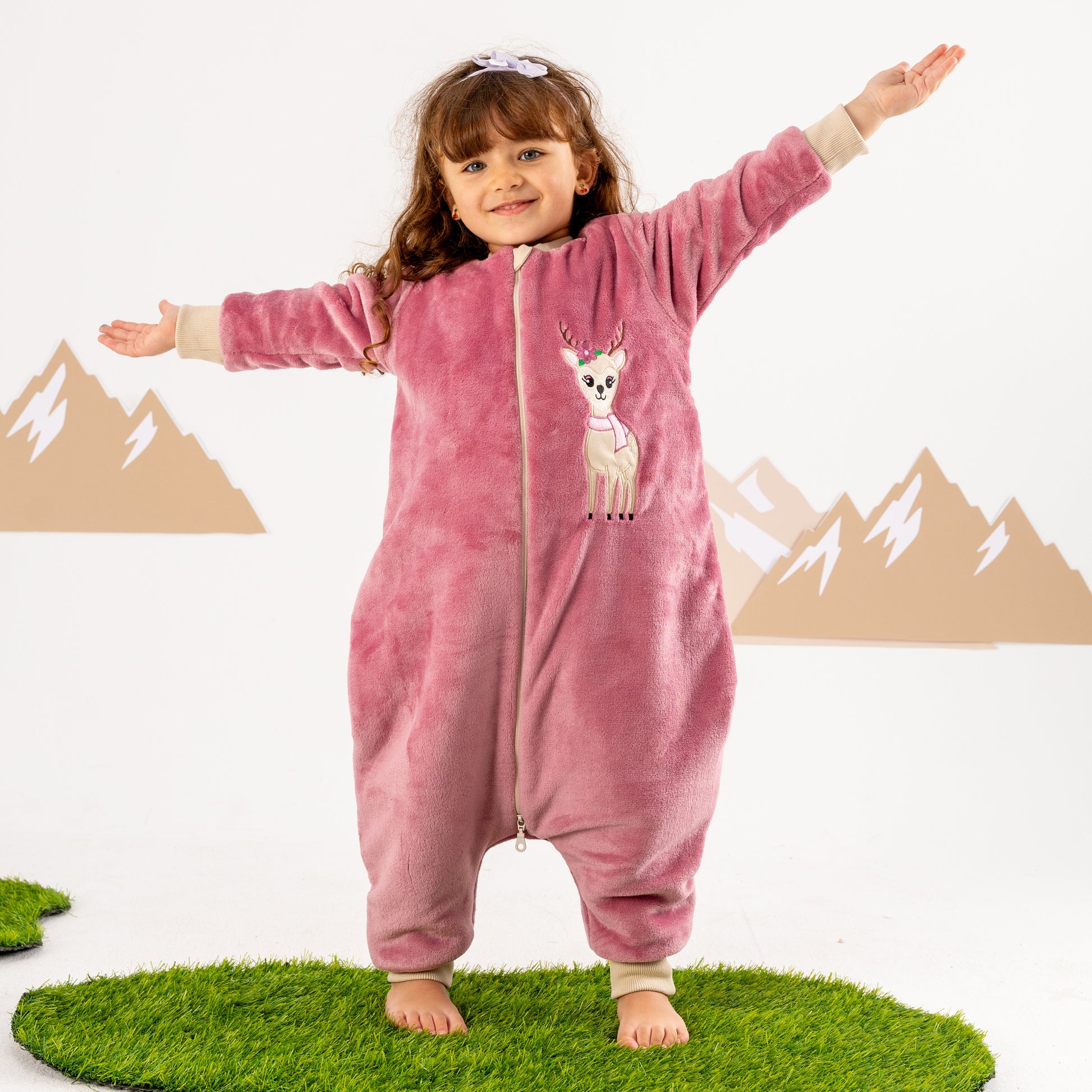 Reindeer- Sleeved Polar Fleece Walker Sleeping Bag