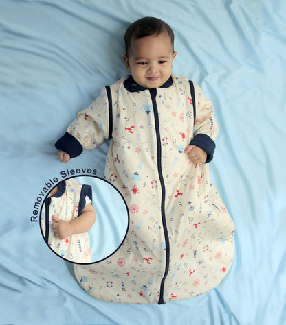 Nautical Dreams-Removable Sleeves Summer/Spring Basic Sleeping Bag