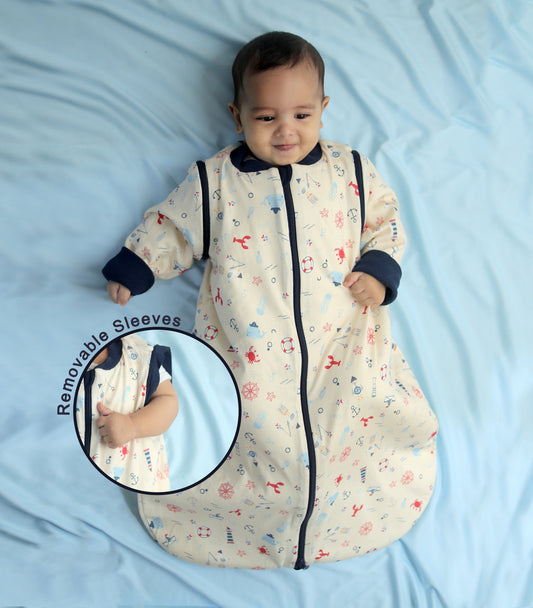 Nautical Dreams-Removable Sleeves Summer/Spring Basic Sleeping Bag