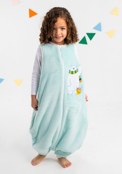 Baby Blue Bear- Sleeveless Polar Fleece Walker Sleeping Bag