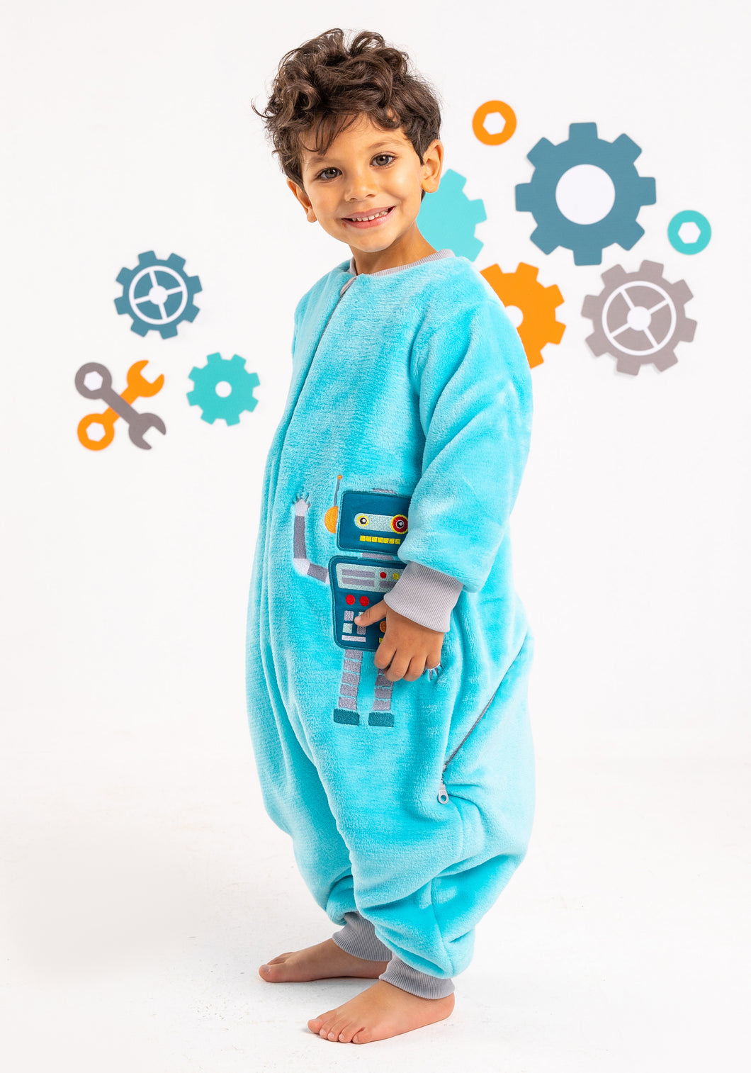 Blue Robot- Sleeved Polar Fleece Walker Sleeping Bag