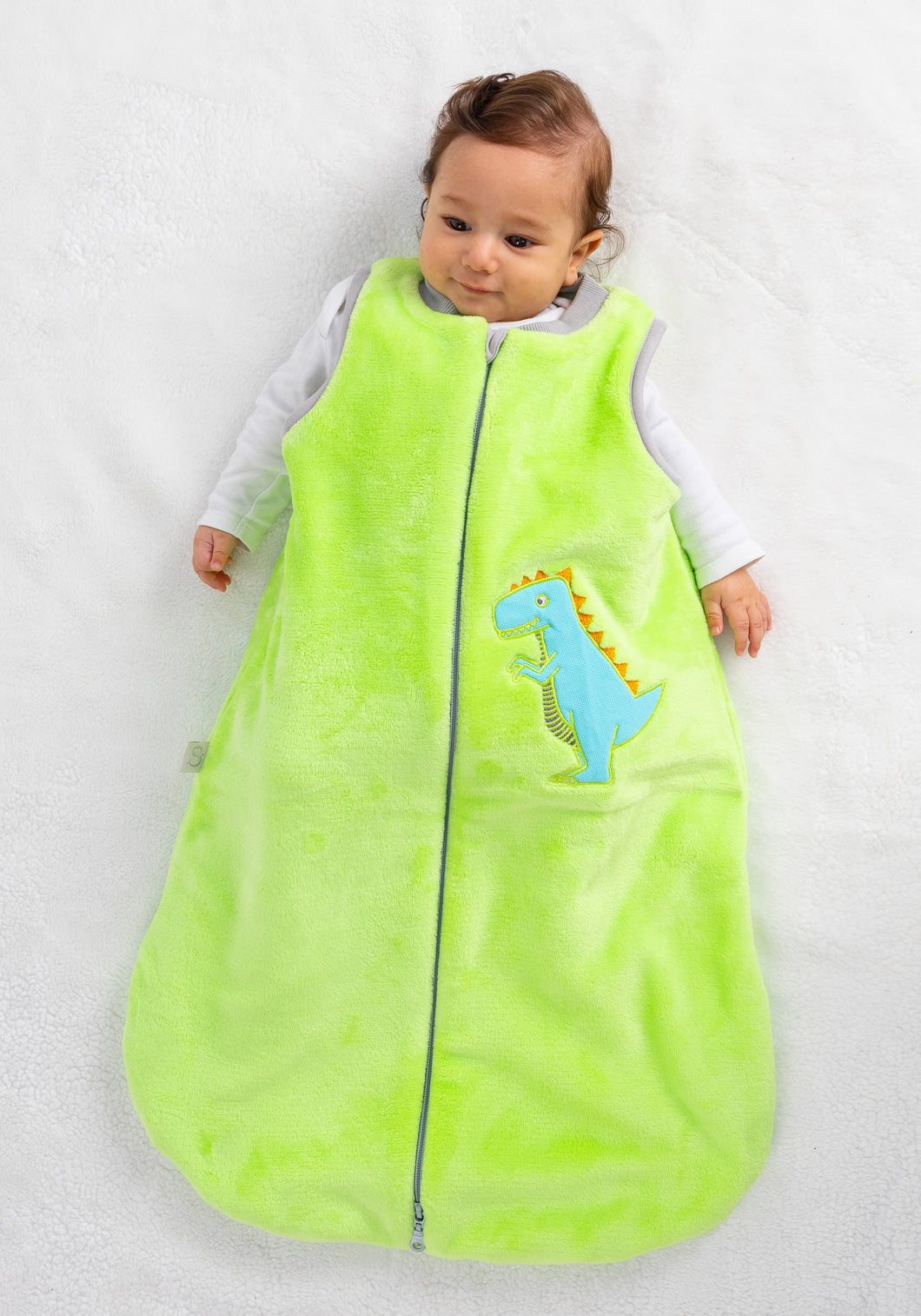 Green Dino- Sleeveless Polar Fleece Basic Sleeping Bag