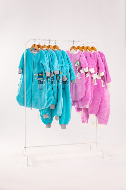 Purple Unicorn- Sleeved Polar Fleece Walker Sleeping Bag