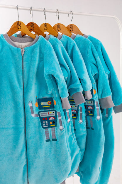 Blue Robot- Sleeved Polar Fleece Basic Sleeping Bag