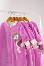 Load image into Gallery viewer, Purple Unicorn- Sleeved Polar Fleece Walker Sleeping Bag
