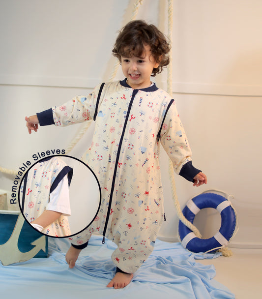 Nautical Dreams-Removable Sleeves Summer/Spring Walker Sleeping Bag