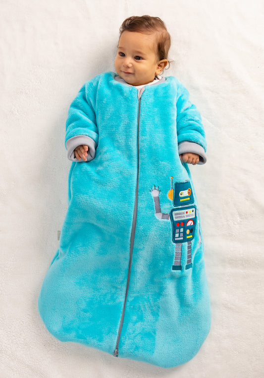 Blue Robot- Sleeved Polar Fleece Basic Sleeping Bag