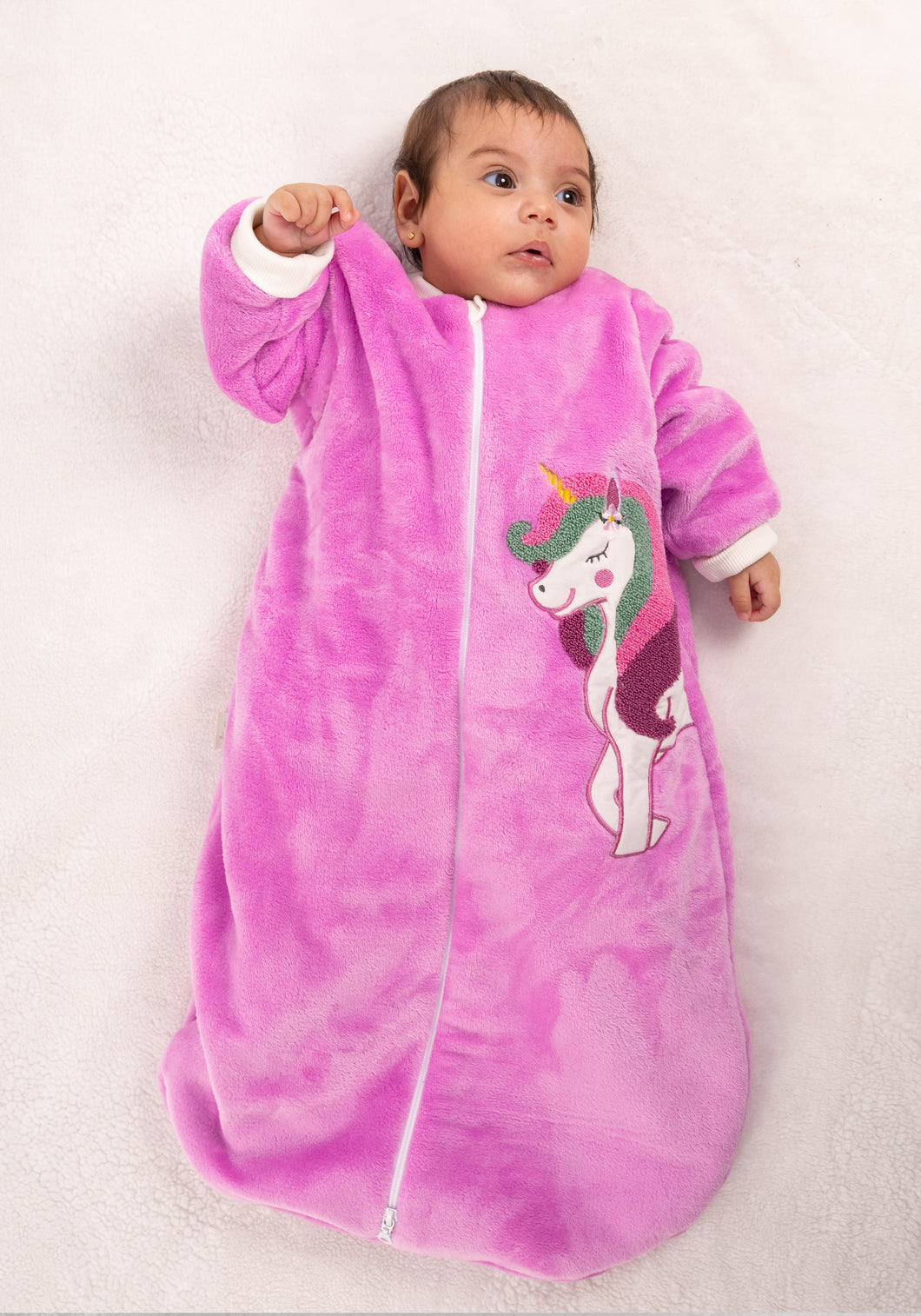 Purple Unicorn- Sleeved Polar Fleece Basic Sleeping Bag