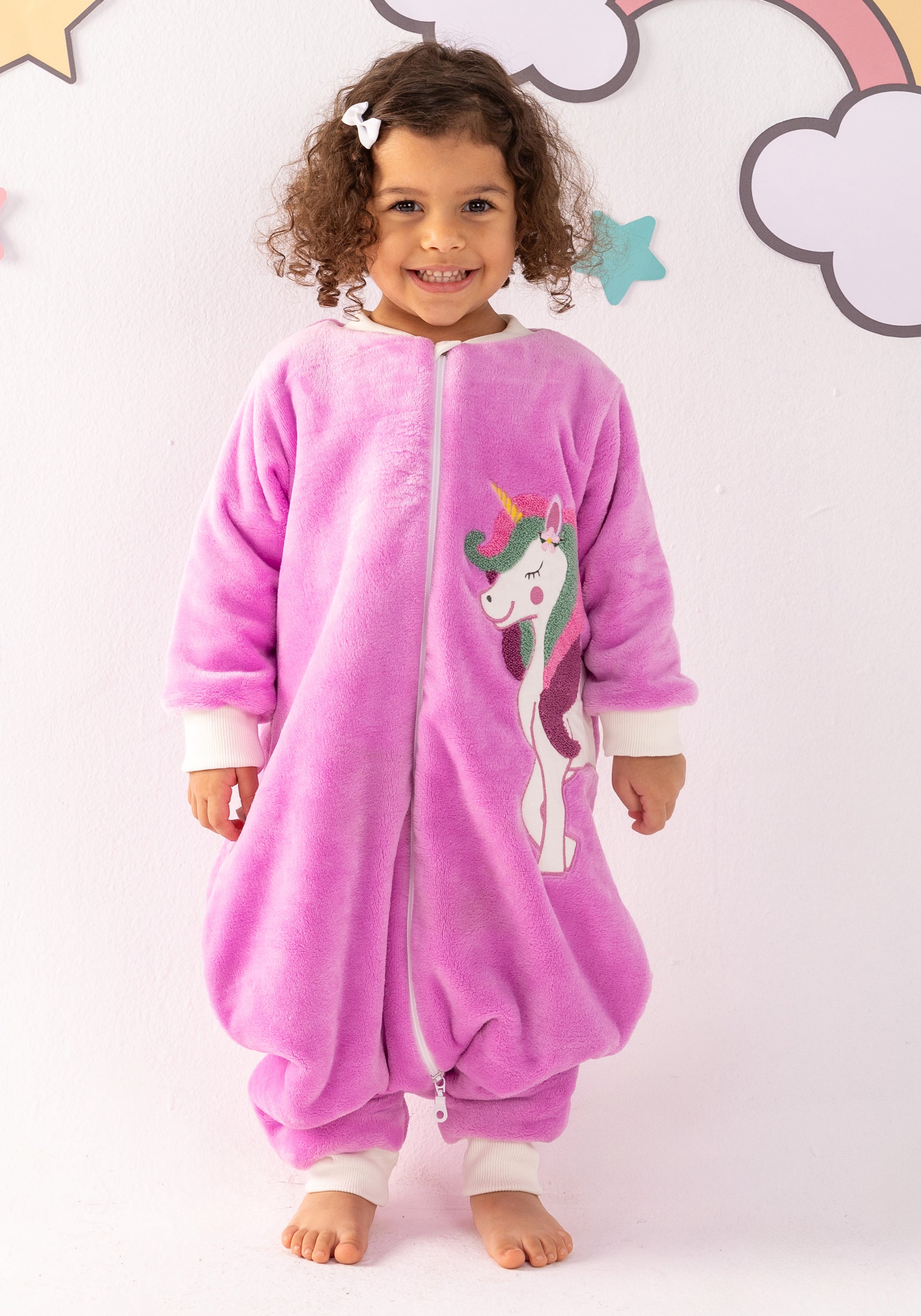 Purple Unicorn- Sleeved Polar Fleece Walker Sleeping Bag