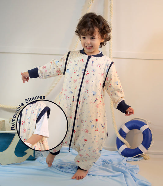 Nautical Dreams-Removable Sleeves Summer/Spring Walker Sleeping Bag